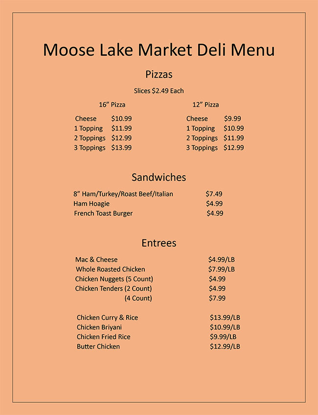 Our Menu
